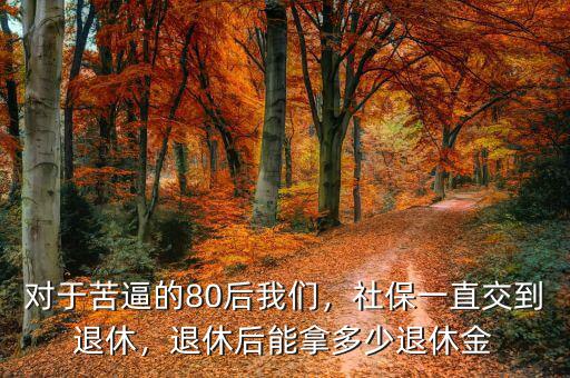 對于苦逼的80后我們，社保一直交到退休，退休后能拿多少退休金